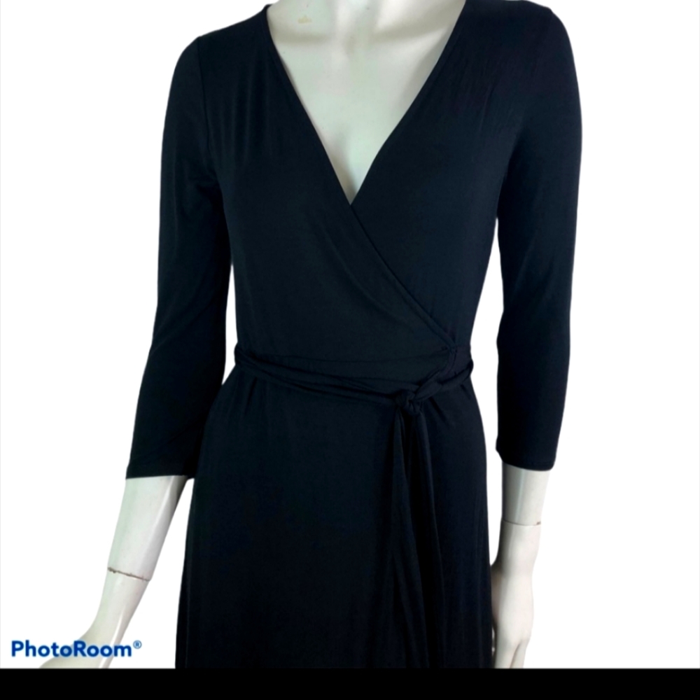 Lulus M Black Garden District Wrap Maxi Dress